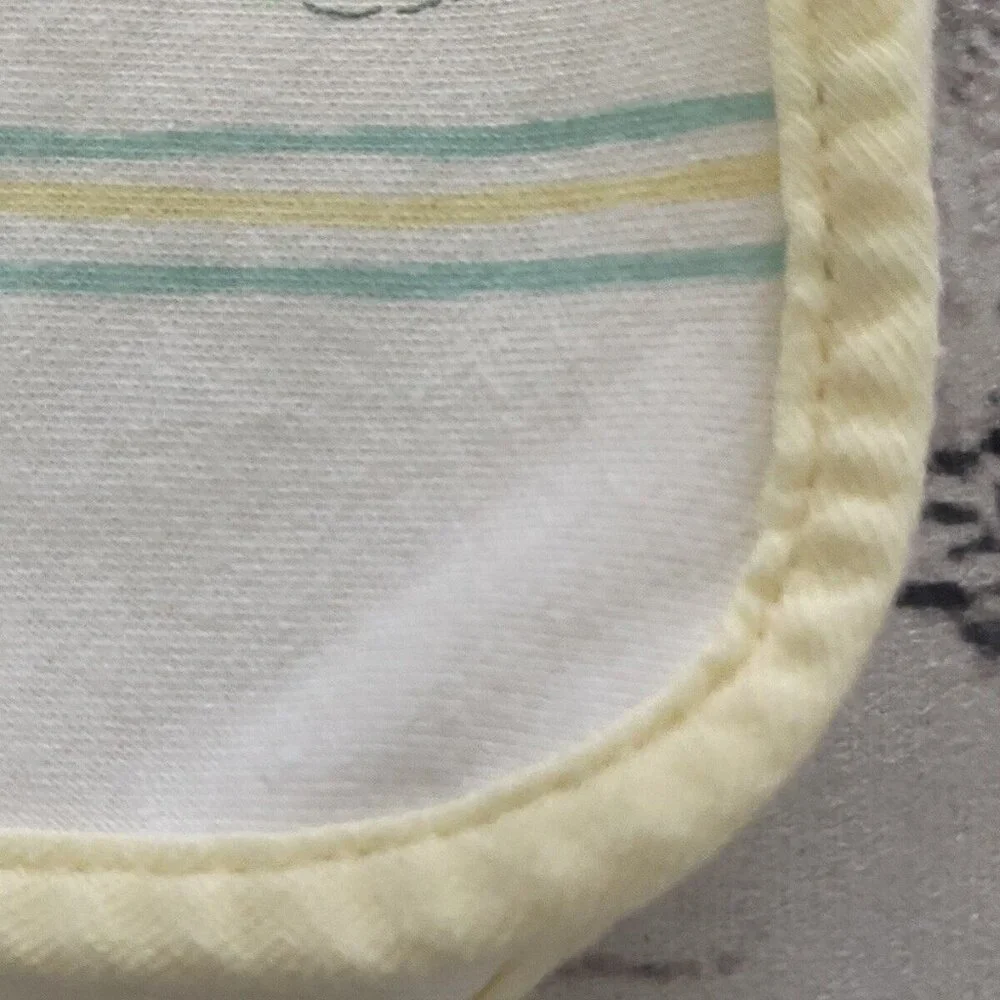 Carter's Vintage Animal Numbers Baby Blanket Yellow White Duck Elephant Puppy‎